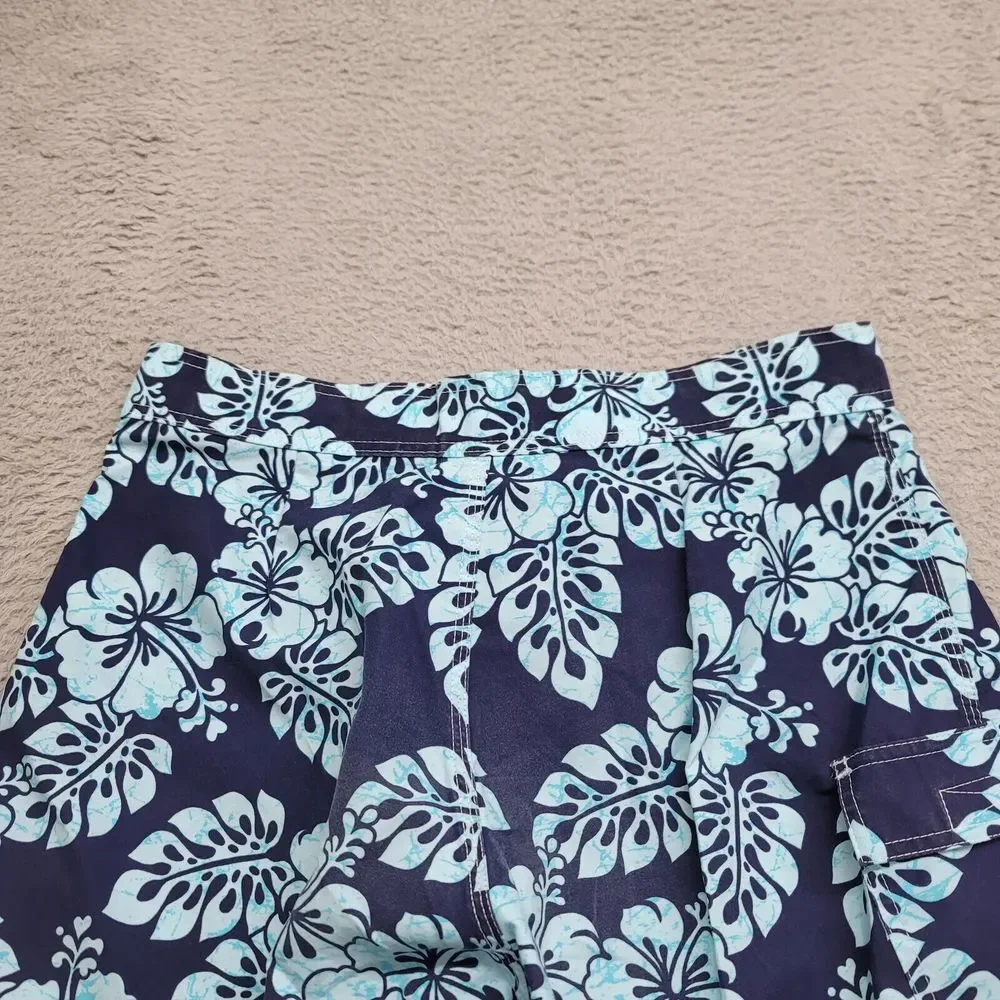Ron Jon Surf Shop Shorts Mens 36 Blue Floral Boardshorts Swim‎ Outdoors Casual
